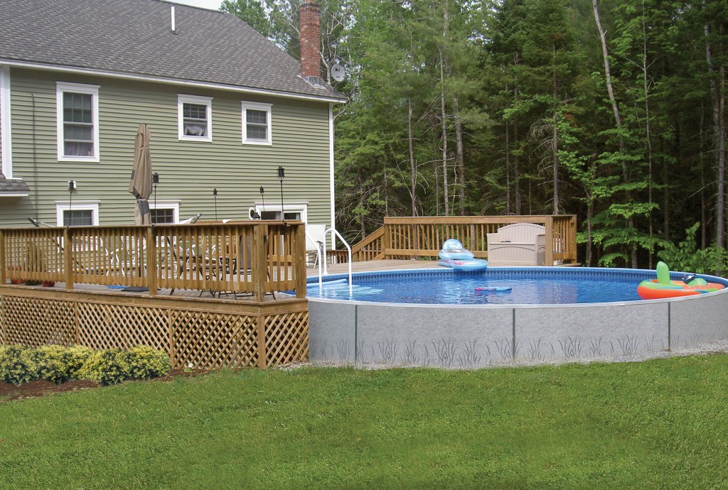 radiant pools in backyard